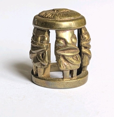 Unusual open brass thimble - unusual,