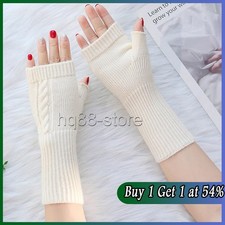Women Warm Knitted Gloves Turtle Doves Gloves Ladies Cashmere Fingerless Gloves
