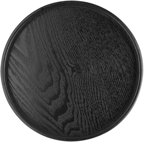 Round wooden tray black - wooden, tray,black