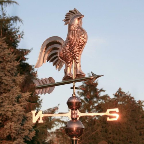 Polished copper rooster - polished,