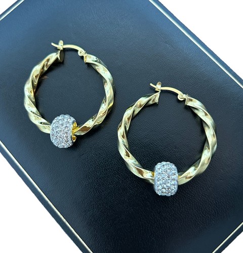 Twist hoop earrings 40mm - earrings,