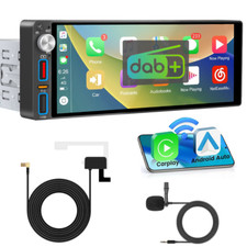 6.9" 1Din Wireless Apple CarPlay Stereo Built-in DAB+ Radio Player AM/FM/RDS+Mic