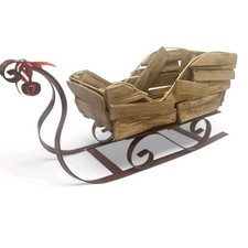 Christmas Santa Wooden Sleigh Sledge 15"×9" Weights 1.7kg 