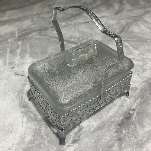 Vintage pressed glass butter - pressed,