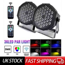 2X 36W LED Stage Lights 36 RGB Party DJ Sound Strobe DMX Uplight Lamp W/ Remote