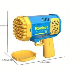 40-hole Bubble Machine Gun Rocket Launcher Outdoor Fun Machine for Kids in Blue.