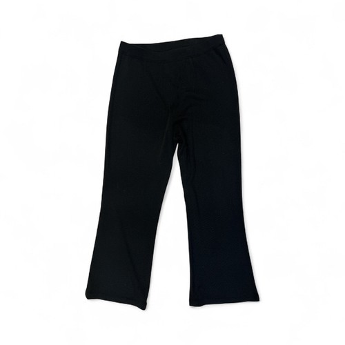 Misook black cropped wide leg - black,