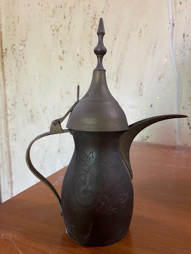 Vintage engraved brass dallah - engraved,