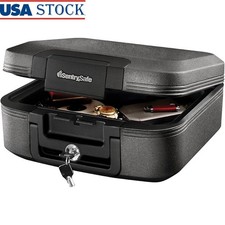Fireproof Waterproof Safe Box Documents Valuables Secure Storage Key Lock New