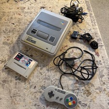Super Nintendo Snes Console - Games Super Mario  / Leads / FAULTY - Ref S1