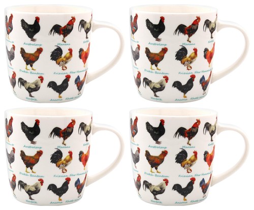 Cockerel rooster mugs - 4,