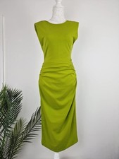 Zara Lime Green Ruched Midi