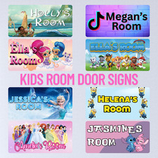 Girls Room Name Plaque Kids Bedroom Door Sign Personalised Any Name Character