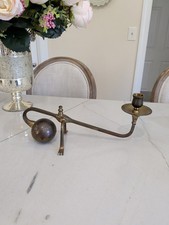 Vtg brass cantilever piano candlestick cannonball counter paw feet Candle Holder