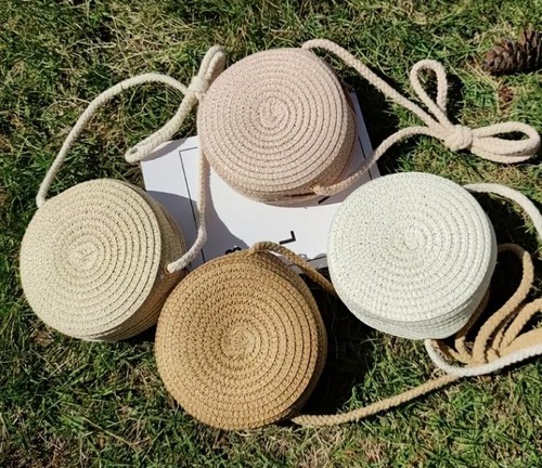 Woven round shoulder - shoulder, crossbody