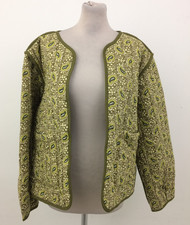 Per Una Women's Reversible Jacket Size 16 Khaki Open Front Pockets New F1