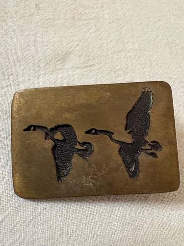 Solid brass flying ducks belt - flying,
