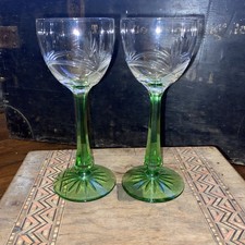 Pair of Antique art deco green