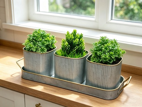 Set metal windowsill herb - 3,