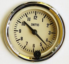 Genuine Smiths 12V Classic Car Clock Chrome Bezel & Magnolia /Cream Face GAE128M