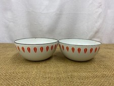 2 X VINTAGE MID CENTURY CATHERINEHOLM LOTUS ENAMEL SMALL BOWLS
