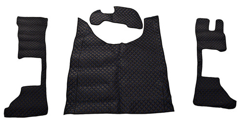 Black with blue eco leather - blue,