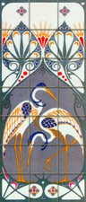 Ceramic Mural Backsplash Art Nouveau Decor Tile #524