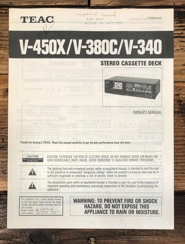 Teac 340 380c v 450x - teac, v-380c
