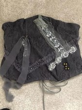 Vintage Late #90’s / #Y2K Silver Bustier Top Lace Up Back Details New, Unworn