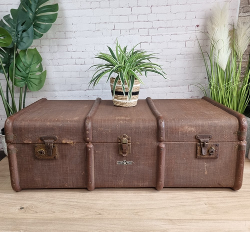 Large vintage steamer trunk - steamer,