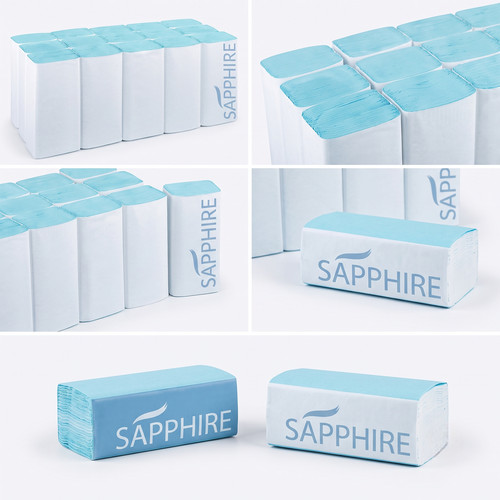 Blue fold paper - blue, towels