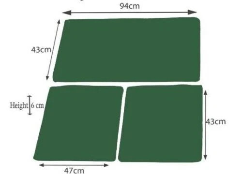 3pc green replacement cushions - 3pc,