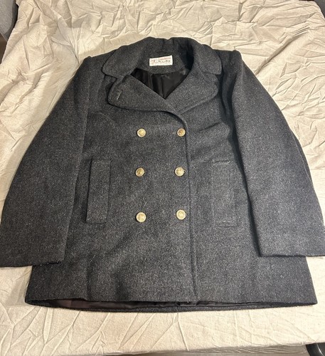 Talbots gray pea coat button - gray,
