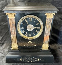 Antique french marble clock signed J W Benson