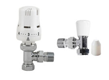Thermostatic Radiator Valves TRV and Lockshield Rad Valves 15mm x 1/2" Angled
