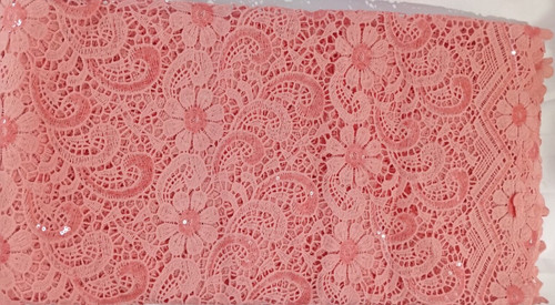 Luxury peach guipure lace - luxury,