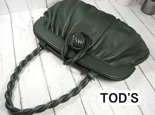 Tod green leather shoulder - green,