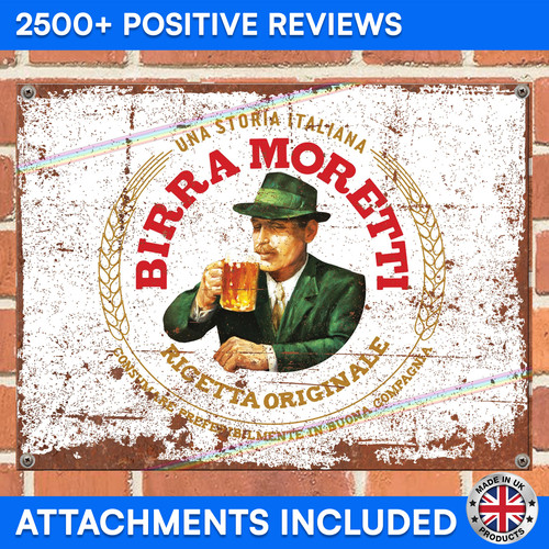 Birra moretti metal sign - birra,