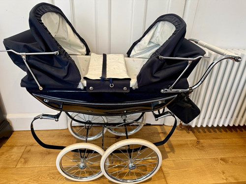 Dolls silvercross twin pram - twin,