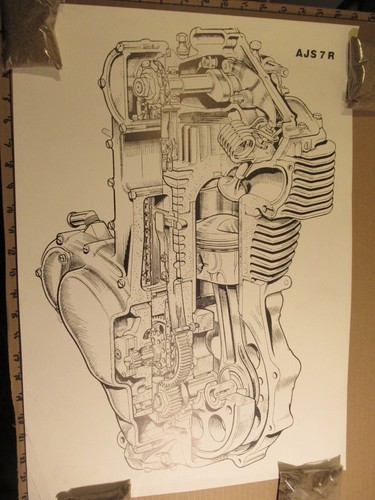 Ajs engine motor cutaway - ajs, 7r