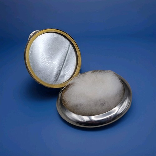 Solid silver powder compact - silver,