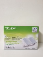 TP-LINK TL-PA411KIT AV500 Nano Powerline Adapter Starter Kit VGC Tested Working