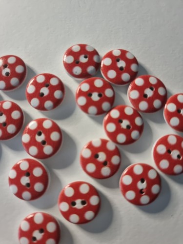 Wooden buttons red large - red,