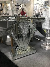 Art Deco mirrored silver crushed crystal mirror glass console table