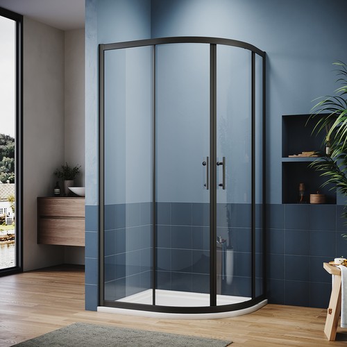 Black quadrant shower - black,