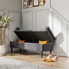 Velvet Ottoman Storage Bench