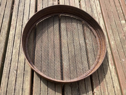 Vintage metal garden sieve - vintage,