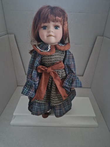 Porcelain doll with - doll, stand
