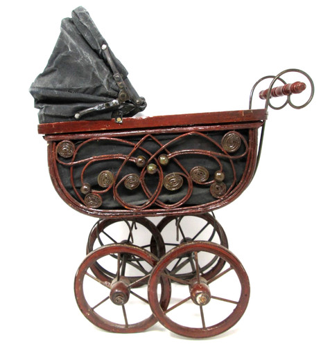 Vtg victorian baby doll - victorian, buggy