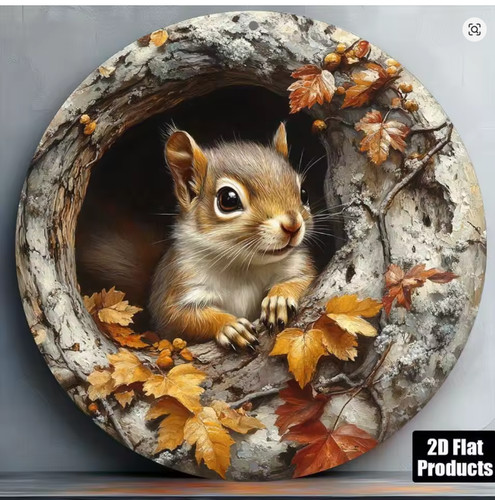 Squirrel garden plaque metal - squirrel,